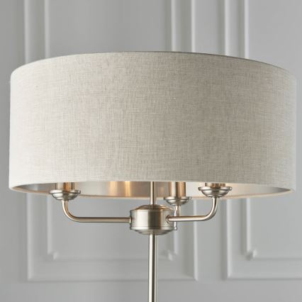 Endon 94359 - Lampa podłogowa HIGHCLERE 3xE14/40W/230V beżowy/chrom błyszczący śr. 47 cm