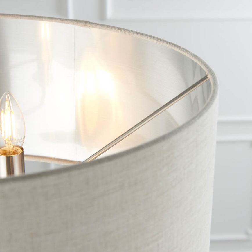 Endon 94359 - Lampa podłogowa HIGHCLERE 3xE14/40W/230V beżowy/chrom błyszczący śr. 47 cm