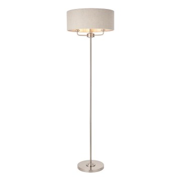 Endon 94359 - Lampa podłogowa HIGHCLERE 3xE14/40W/230V beżowy/chrom błyszczący śr. 47 cm