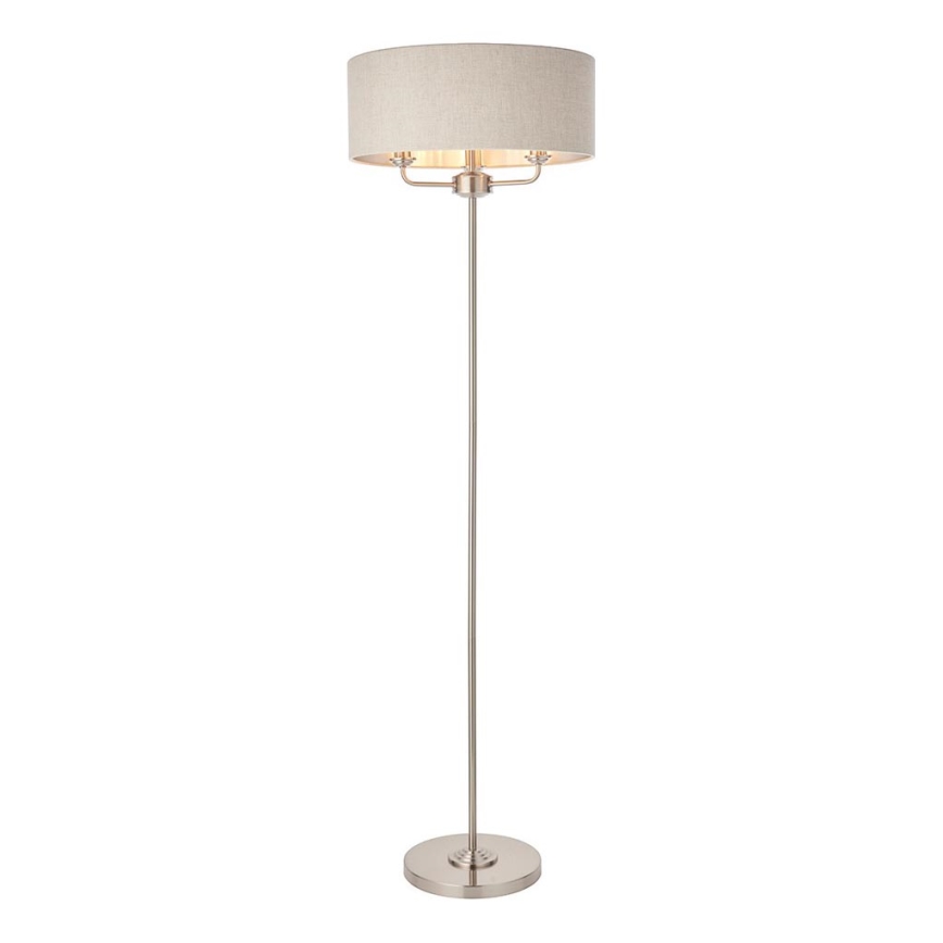 Endon 94359 - Lampa podłogowa HIGHCLERE 3xE14/40W/230V beżowy/chrom błyszczący śr. 47 cm