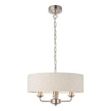 Endon 94361 - Żyrandol na łańcuchu HIGHCLERE 3xE14/40W/230V beżowy/matowy chrom
