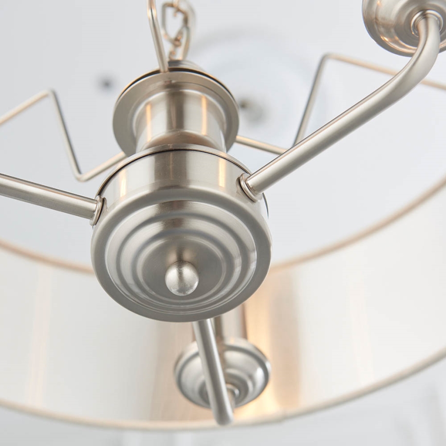 Endon 94361 - Żyrandol na łańcuchu HIGHCLERE 3xE14/40W/230V beżowy/matowy chrom