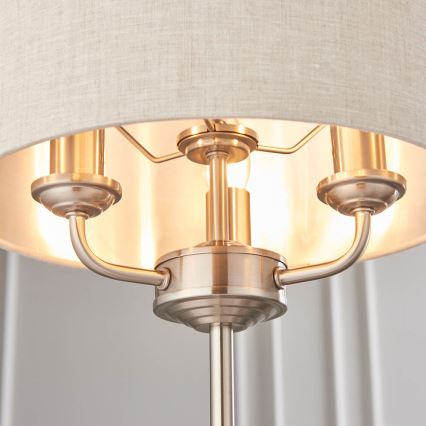 Endon 94369 - Lampa stołowa HIGHCLERE 3xE14/18W/230V beżowa/matowy chrom