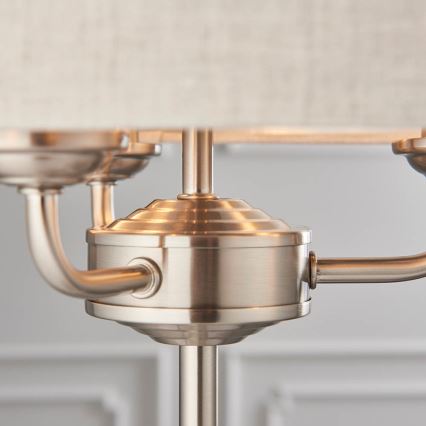 Endon 94369 - Lampa stołowa HIGHCLERE 3xE14/18W/230V beżowa/matowy chrom