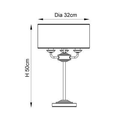 Endon 94369 - Lampa stołowa HIGHCLERE 3xE14/18W/230V beżowa/matowy chrom