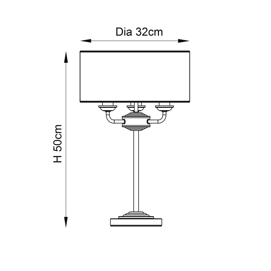 Endon 94369 - Lampa stołowa HIGHCLERE 3xE14/18W/230V beżowa/matowy chrom