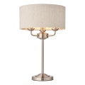 Endon 94369 - Lampa stołowa HIGHCLERE 3xE14/18W/230V beżowy/matowy chrom śr. 32 cm