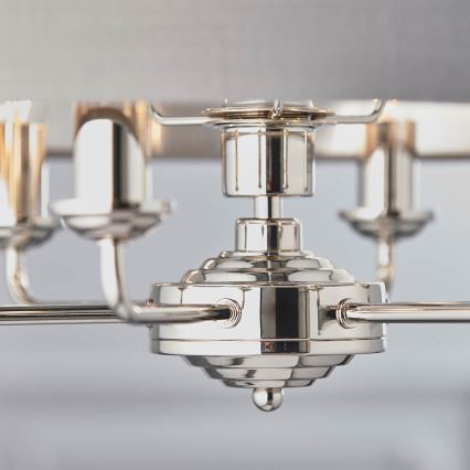 Endon 94373 - Żyrandol na łańcuchu HIGHCLERE 6xE14/40W/230V szary/chrom błyszczący
