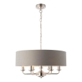 Endon 94373 - Żyrandol na łańcuchu HIGHCLERE 6xE14/40W/230V szary/chrom błyszczący śr. 35 cm