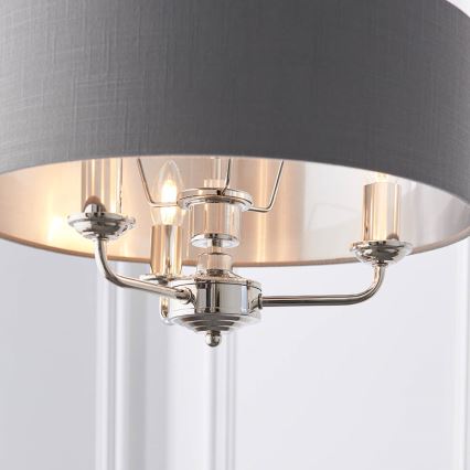 Endon 94377 - Żyrandol na łańcuchu HIGHCLERE 3xE14/40W/230V szary/chrom błyszczący