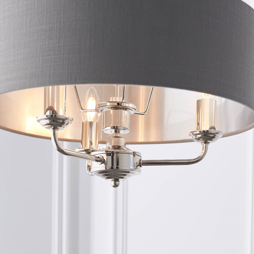 Endon 94377 - Żyrandol na łańcuchu HIGHCLERE 3xE14/40W/230V szary/chrom błyszczący