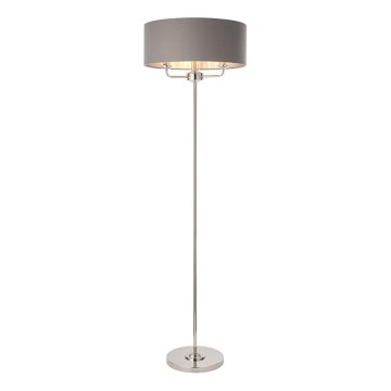 Endon 94378 - Lampa podłogowa HIGHCLERE 1xE14/40W/230V szary/chrom błyszczący