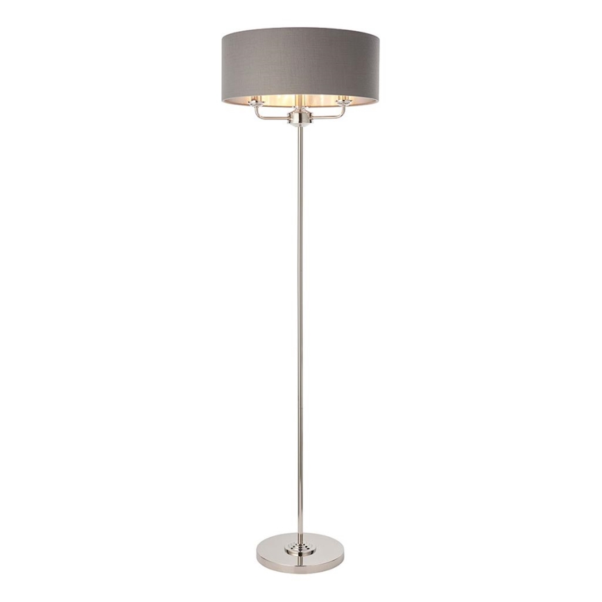 Endon 94378 - Lampa podłogowa HIGHCLERE 1xE14/40W/230V szary/chrom błyszczący