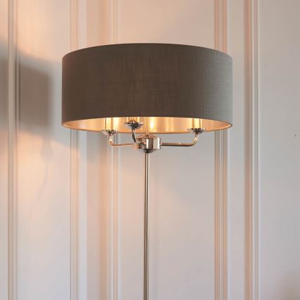 Endon 94378 - Lampa podłogowa HIGHCLERE 1xE14/40W/230V szary/chrom błyszczący