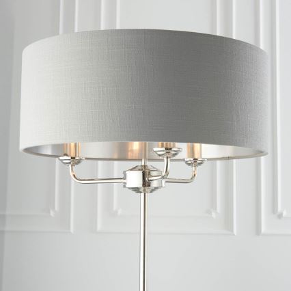Endon 94378 - Lampa podłogowa HIGHCLERE 1xE14/40W/230V szary/chrom błyszczący