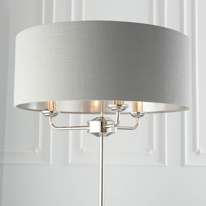 Endon 94378 - Lampa podłogowa HIGHCLERE 1xE14/40W/230V szary/chrom błyszczący