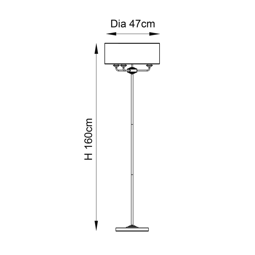 Endon 94378 - Lampa podłogowa HIGHCLERE 1xE14/40W/230V szary/chrom błyszczący
