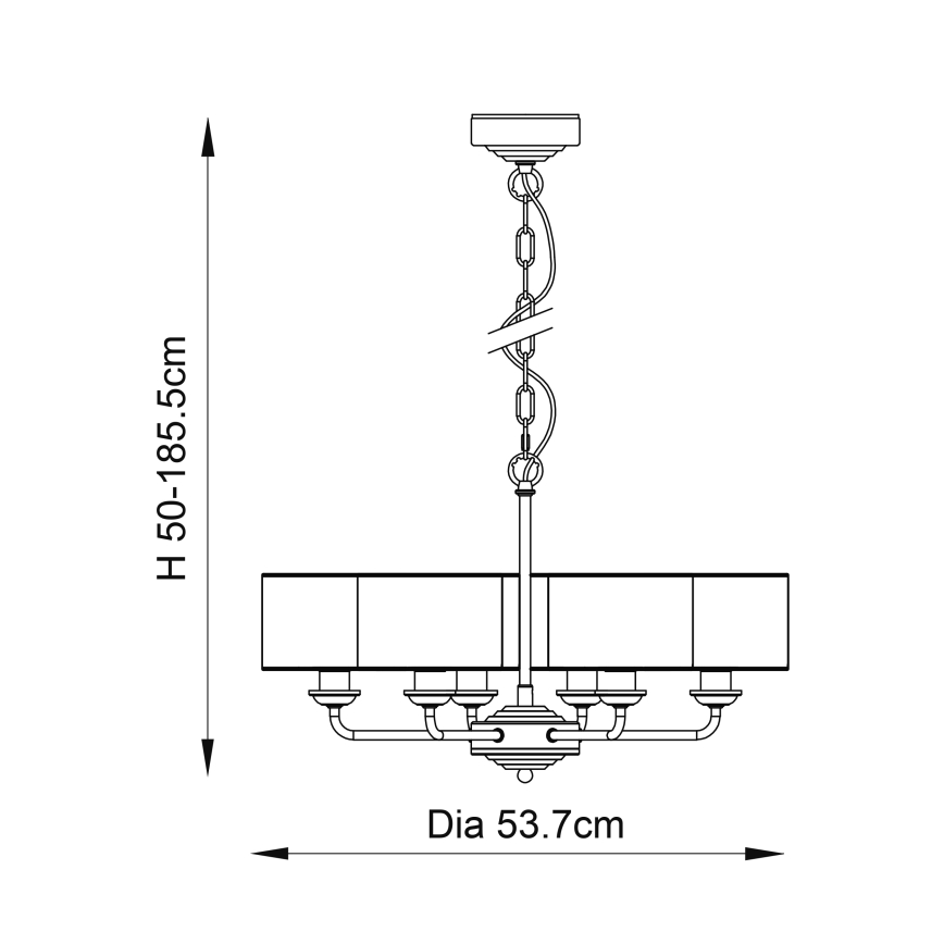 Endon 94381 - Żyrandol na łańcuchu HIGHCLERE 6xE14/28W/230V szary/chrom błyszczący