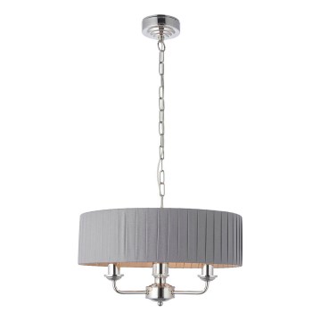 Endon 94394 - Żyrandol na łańcuchu HIGHCLERE 3xE14/40W/230V ciemnoszary/chrom błyszczący