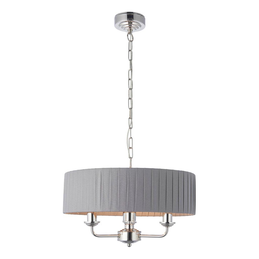 Endon 94394 - Żyrandol na łańcuchu HIGHCLERE 3xE14/40W/230V ciemnoszary/chrom błyszczący