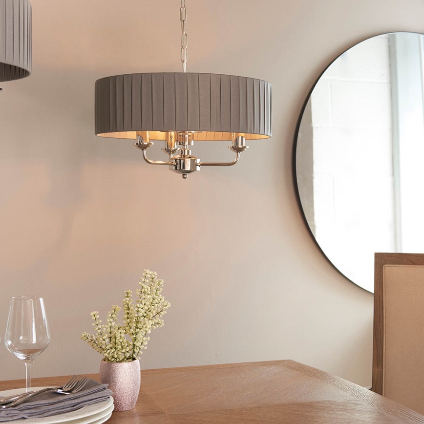 Endon 94394 - Żyrandol na łańcuchu HIGHCLERE 3xE14/40W/230V ciemnoszary/chrom błyszczący