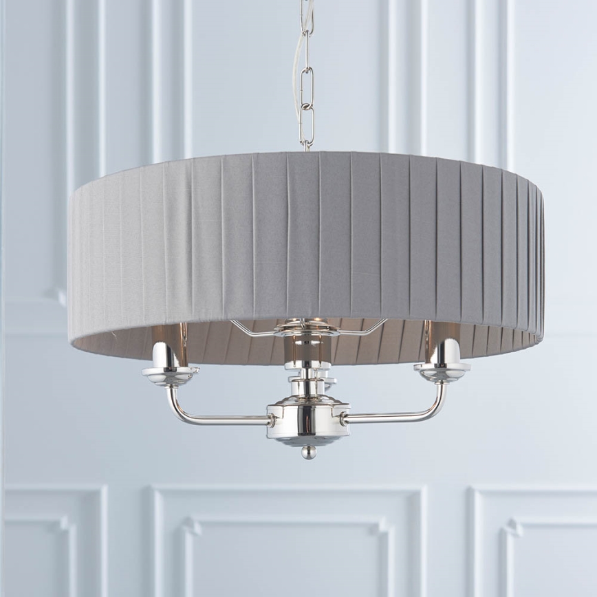 Endon 94394 - Żyrandol na łańcuchu HIGHCLERE 3xE14/40W/230V ciemnoszary/chrom błyszczący