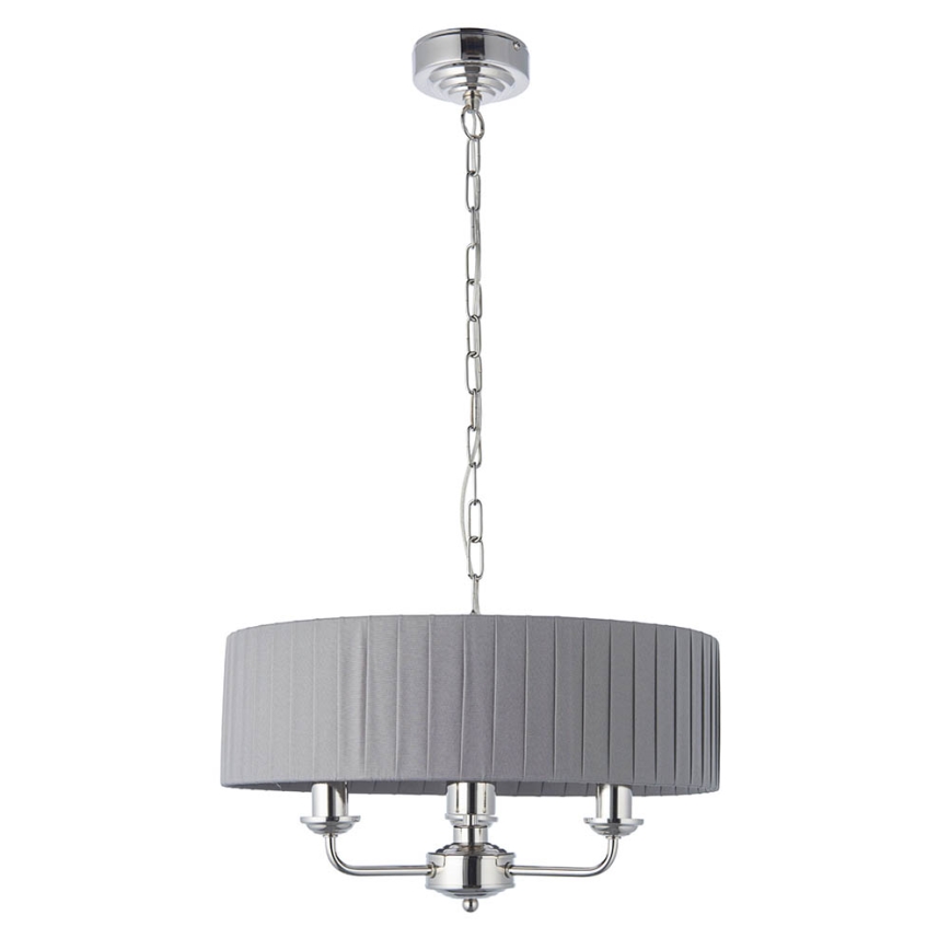 Endon 94394 - Żyrandol na łańcuchu HIGHCLERE 3xE14/40W/230V ciemnoszary/chrom błyszczący