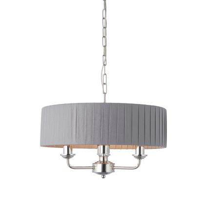 Endon 94394 - Żyrandol na łańcuchu HIGHCLERE 3xE14/40W/230V ciemnoszary/chrom błyszczący