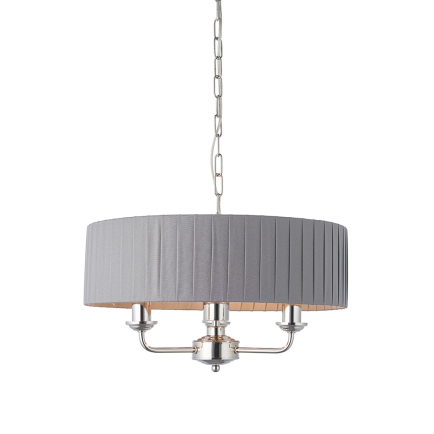 Endon 94394 - Żyrandol na łańcuchu HIGHCLERE 3xE14/40W/230V ciemnoszary/chrom błyszczący