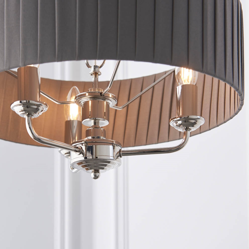 Endon 94394 - Żyrandol na łańcuchu HIGHCLERE 3xE14/40W/230V ciemnoszary/chrom błyszczący