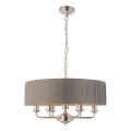 Endon 94397 - Żyrandol na łańcuchu HIGHCLERE 6xE14/40W/230V szary/chrom błyszczący śr. 35 cm