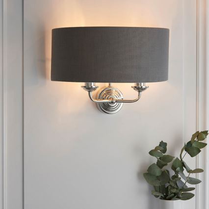 Endon 94406 - Kinkiet HIGHCLERE 2xE14/40W/230V ciemnoszary/chrom błyszczący
