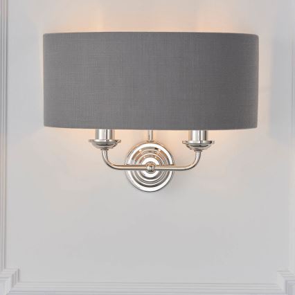 Endon 94406 - Kinkiet HIGHCLERE 2xE14/40W/230V ciemnoszary/chrom błyszczący