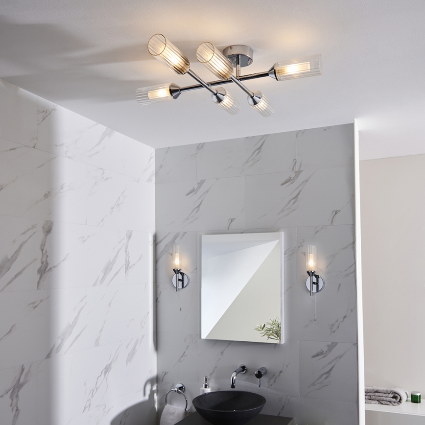 Endon 95045 - Żyrandol łazienkowy natynkowy NATORI 6xG9/3W/230V IP44 chrom błyszczący