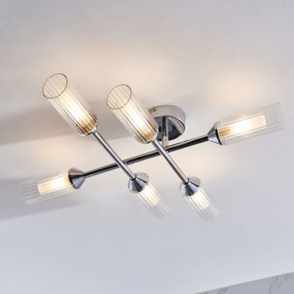 Endon 95045 - Żyrandol łazienkowy natynkowy NATORI 6xG9/3W/230V IP44 chrom błyszczący