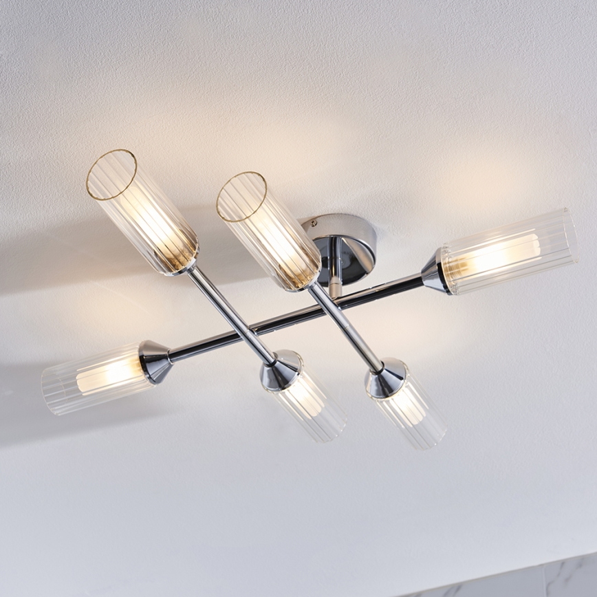 Endon 95045 - Żyrandol łazienkowy natynkowy NATORI 6xG9/3W/230V IP44 chrom błyszczący