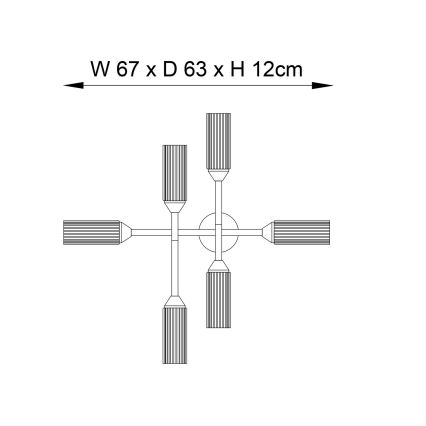 Endon 95045 - Żyrandol łazienkowy natynkowy NATORI 6xG9/3W/230V IP44 chrom błyszczący