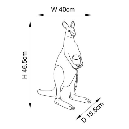 Endon 95075 - Lampa stołowa KANGAROO 1xE27/10W/230V złota