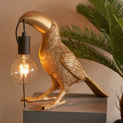 Endon 95077 - Lampa stołowa TOCO TOUCAN 1xE27/10W/230V złota