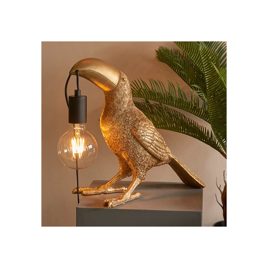 Endon 95077 - Lampa stołowa TOCO TOUCAN 1xE27/10W/230V złota