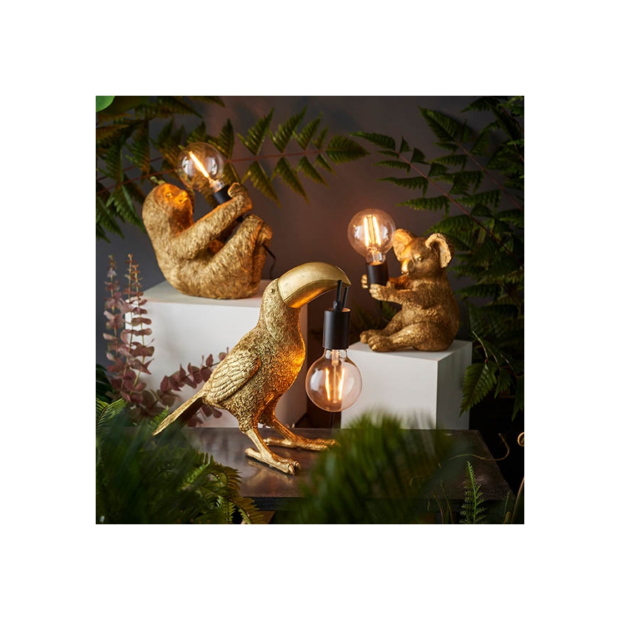 Endon 95077 - Lampa stołowa TOCO TOUCAN 1xE27/10W/230V złota