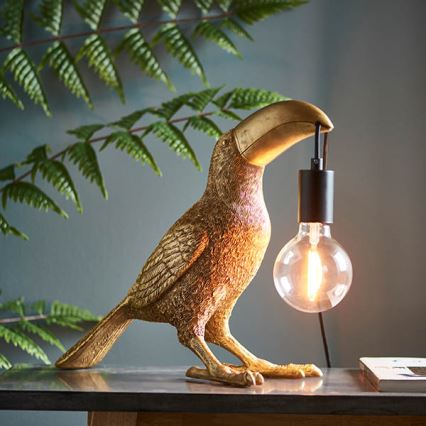 Endon 95077 - Lampa stołowa TOCO TOUCAN 1xE27/10W/230V złota
