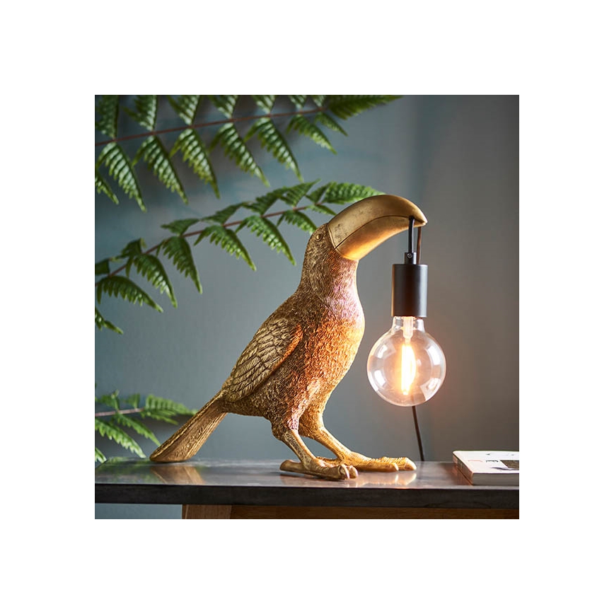 Endon 95077 - Lampa stołowa TOCO TOUCAN 1xE27/10W/230V złota