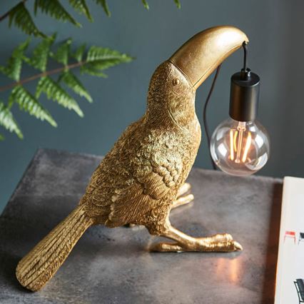 Endon 95077 - Lampa stołowa TOCO TOUCAN 1xE27/10W/230V złota