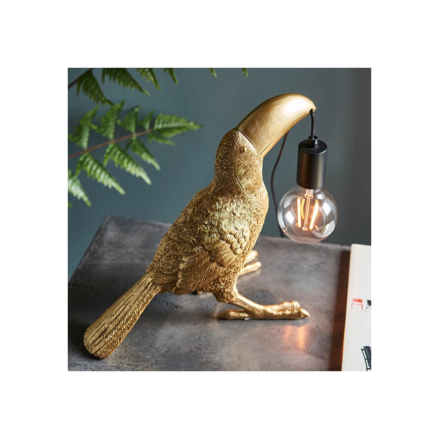 Endon 95077 - Lampa stołowa TOCO TOUCAN 1xE27/10W/230V złota