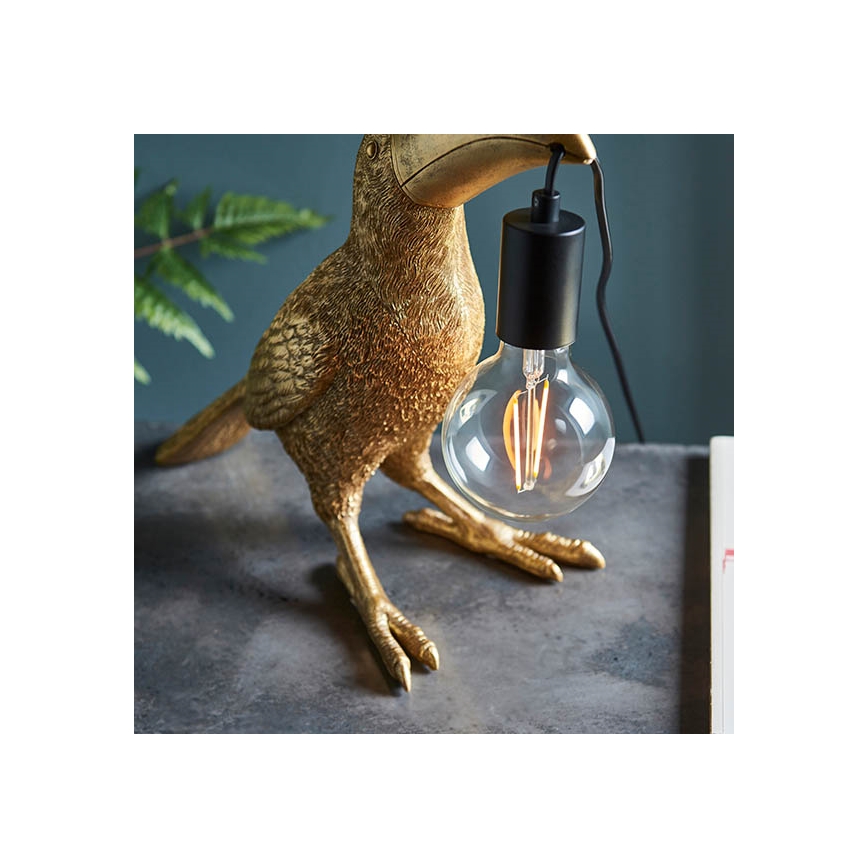 Endon 95077 - Lampa stołowa TOCO TOUCAN 1xE27/10W/230V złota