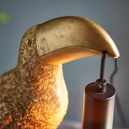 Endon 95077 - Lampa stołowa TOCO TOUCAN 1xE27/10W/230V złota