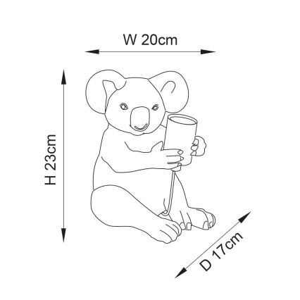 Endon 95082 - Lampa stołowa KOALA 1xE27/10W/230V złota