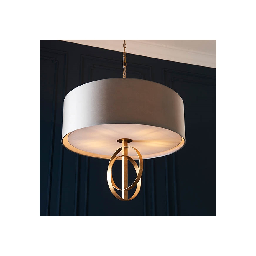 Endon 95211 - Żyrandol na łańcuchu 5xE27/10W/230V, średnica 70 cm, szary/mosiądz