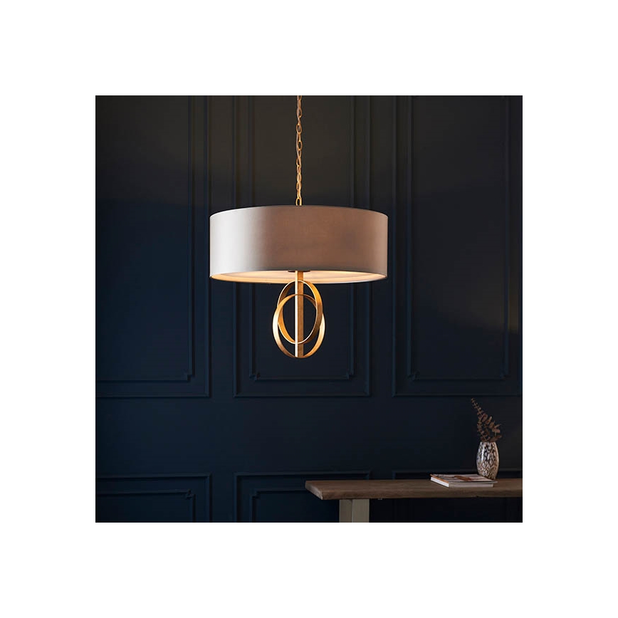 Endon 95211 - Żyrandol na łańcuchu 5xE27/10W/230V, średnica 70 cm, szary/mosiądz